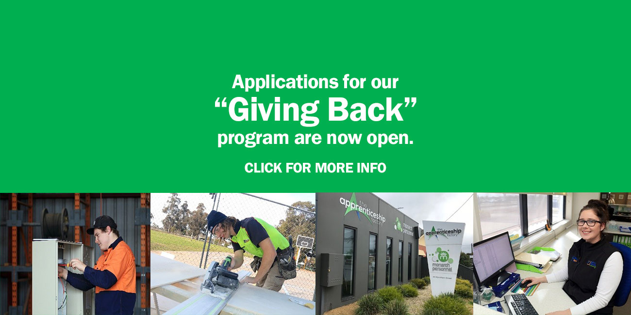 Applications for our “Giving Back” program are now open. CLICK FOR MORE INFO